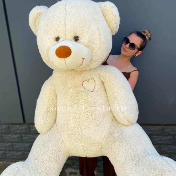 Белый плюшевый мишка большой в Нижневартовске