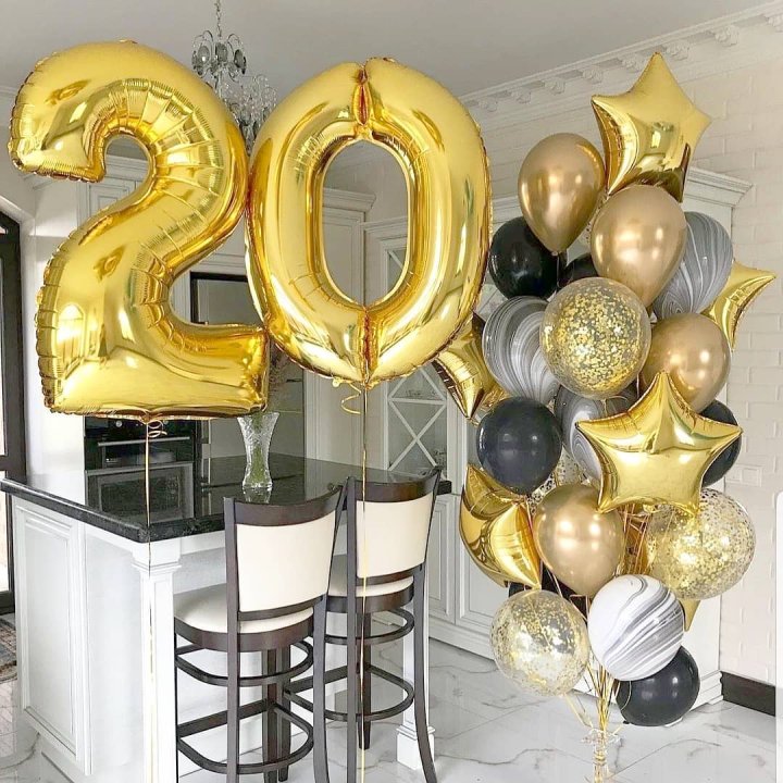 Фольгированный шар Золотая Цифра в Нижневартовске