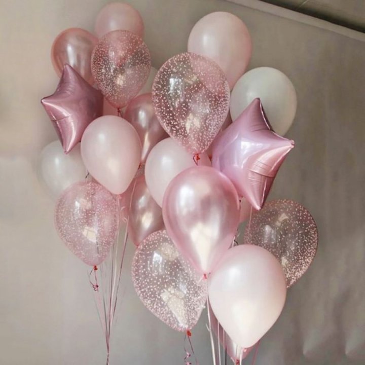 Фонтаны шаров "Розовый" в Нижневартовске