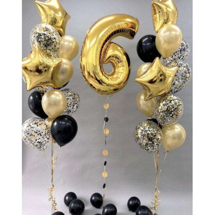 Цифра с фонтанами шаров  в Нижневартовске