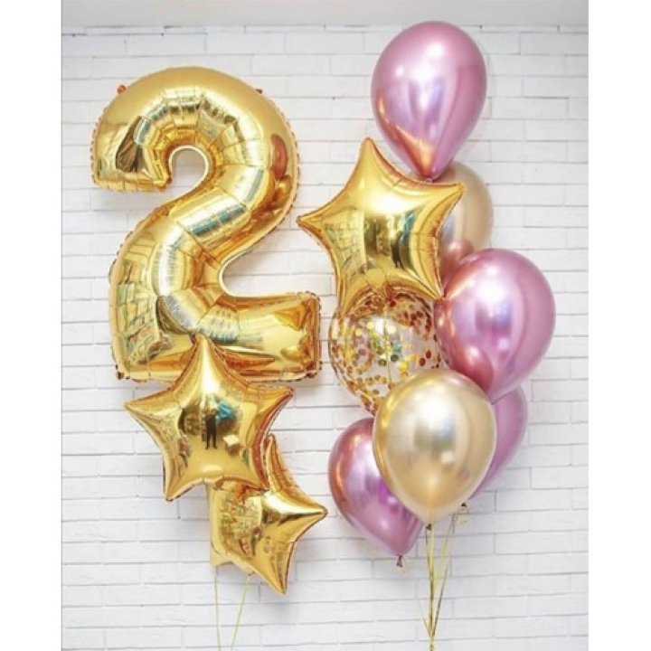 Цифра с фонтанами шаров  в Нижневартовске