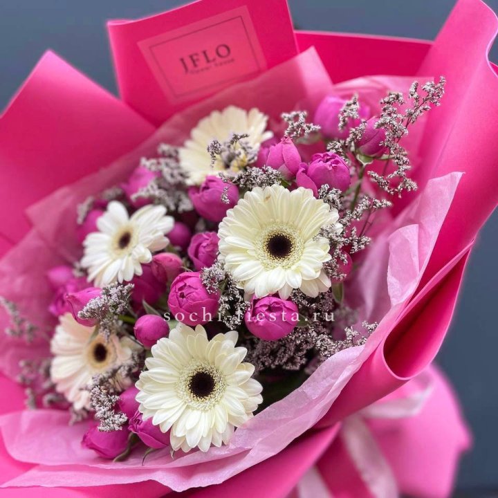 Букет гербер и мисти бабблс  в Нижневартовске