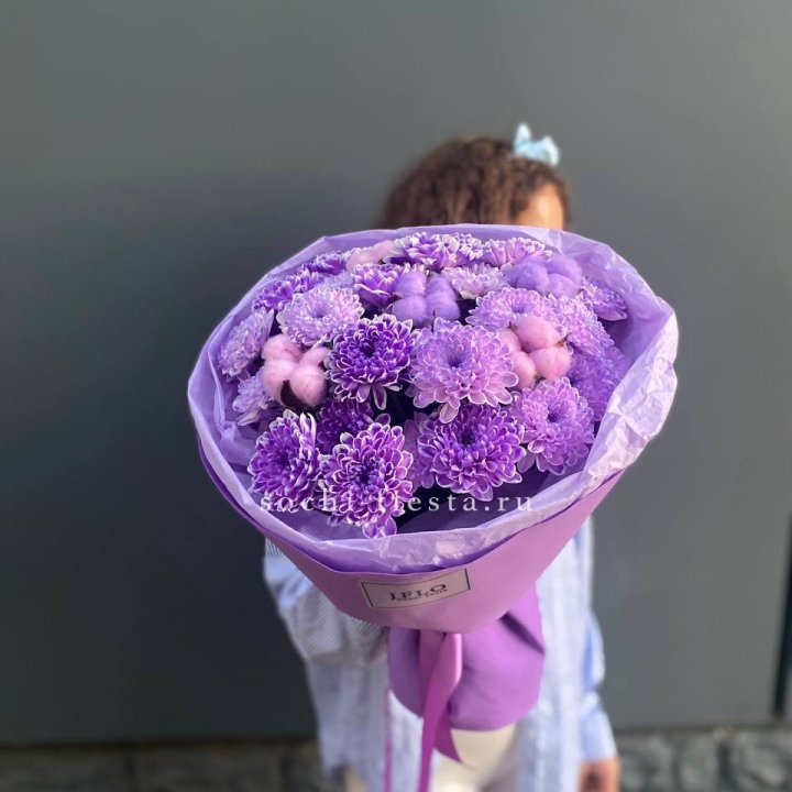 Хризантемы с хлопком в Нижневартовске