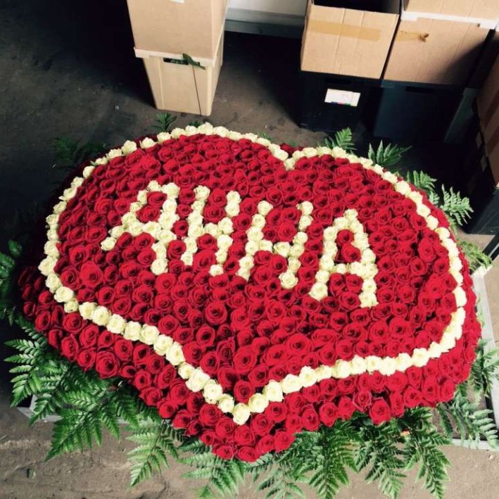 555 роз с именем в Нижневартовске