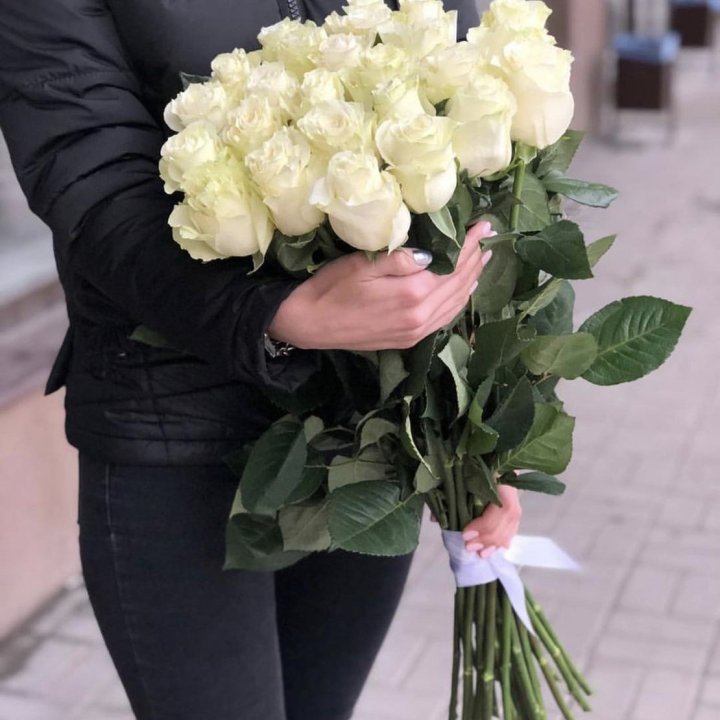 Голландские розы белые в Нижневартовске