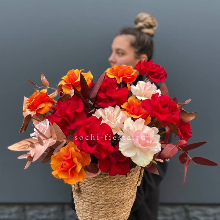 Авторский бокс "Роксана" в джутовом кашпо в Нижневартовске