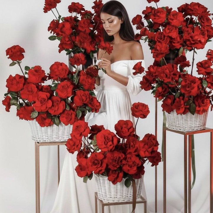 Сет из красных французских роз в Нижневартовске