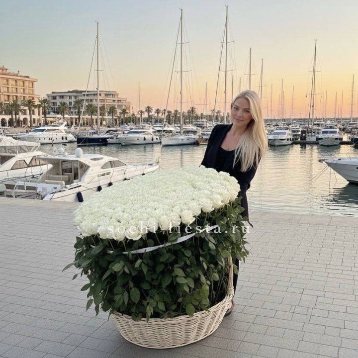 301 высокая роза в корзине в Нижневартовске