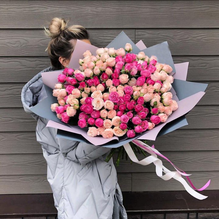55 роз микс кустовых в Нижневартовске