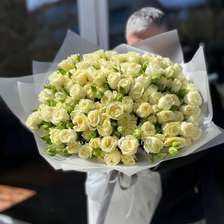 Белые кустовые розы 31 шт в Нижневартовске