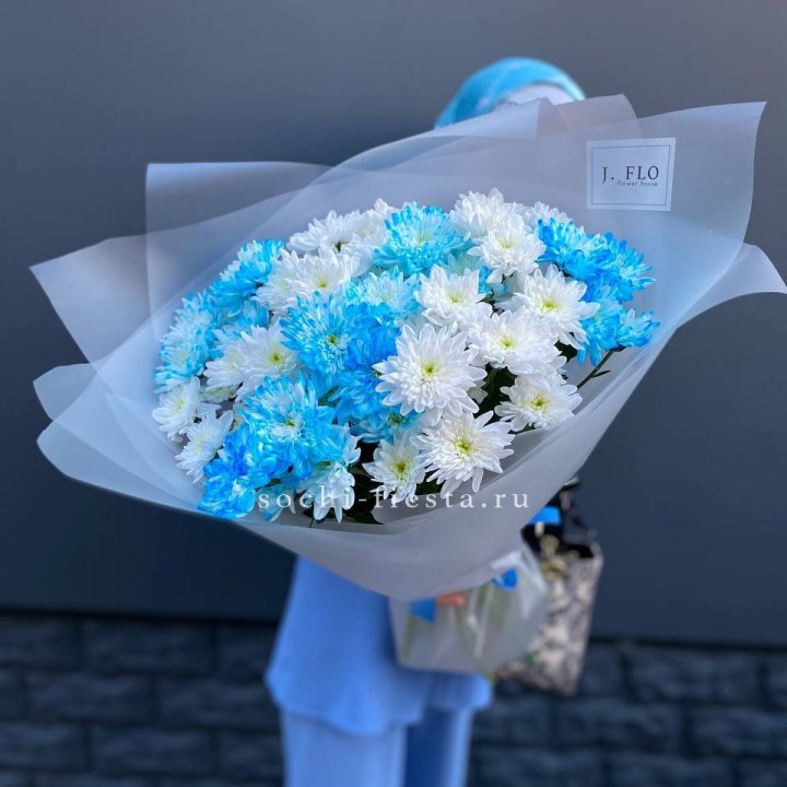 Букет хризантем "Голубая снежинка" в Нижневартовске