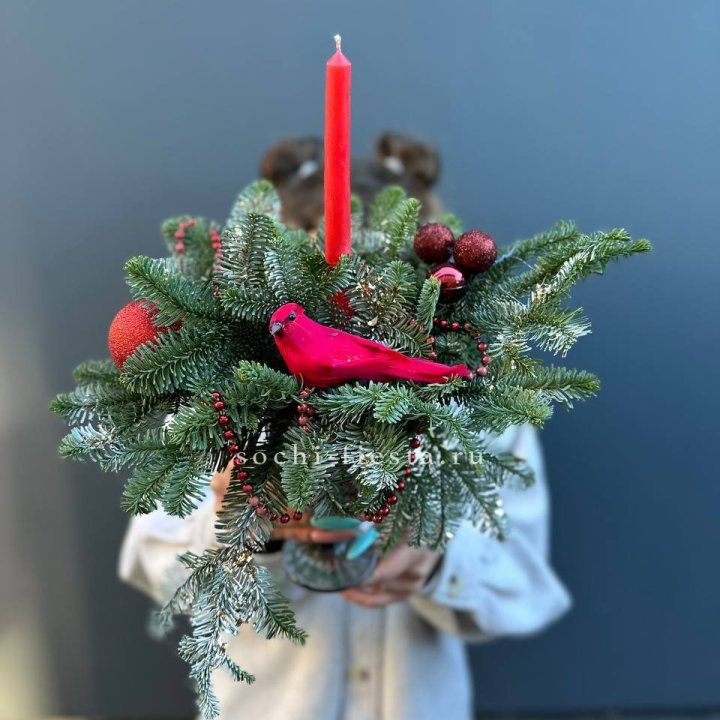 Новогодняя композиция в бокале в Нижневартовске