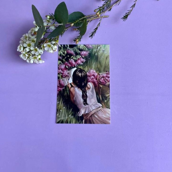 Открытка к букету "Среди пионов" в Нижневартовске