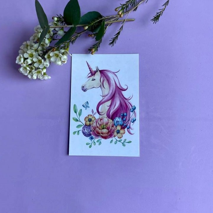 Открытка к букету "Единорог" в Нижневартовске