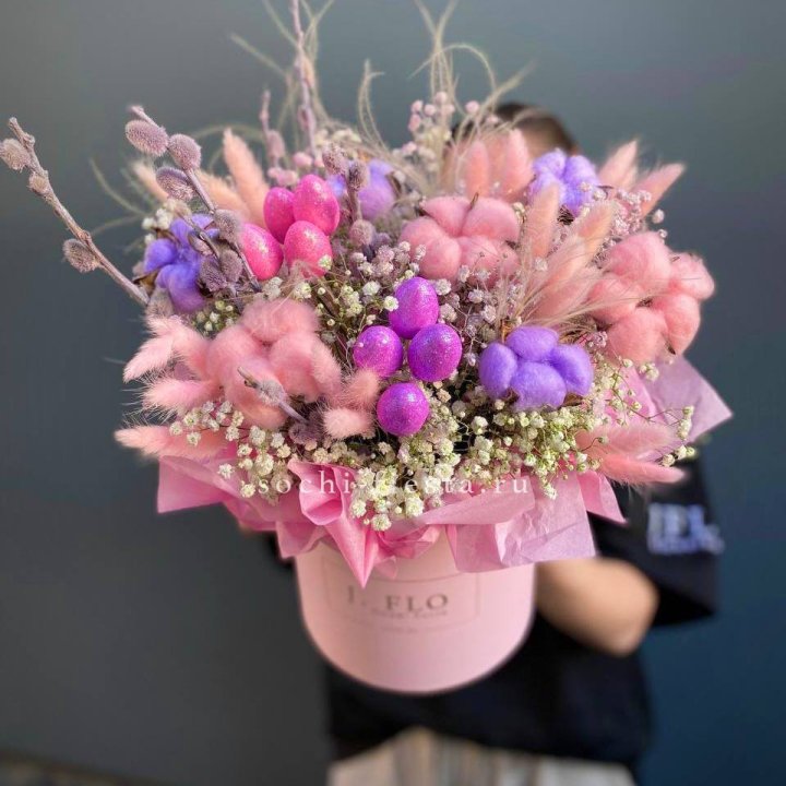 Сухоцветы в коробке  в Нижневартовске