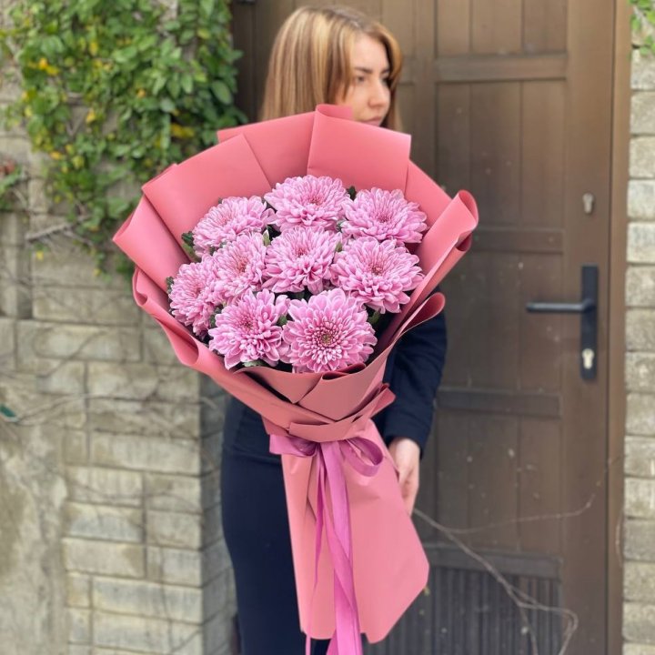 Букет хризантем розовый в Нижневартовске