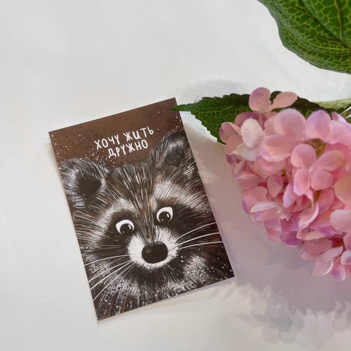 Открытка к букету "Енотик" в Нижневартовске