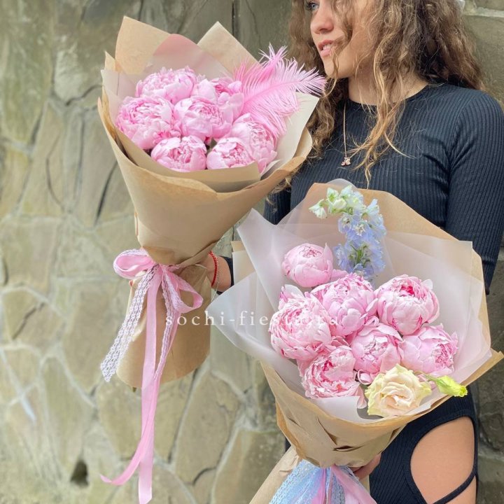 7 зефирных пионов  в Нижневартовске