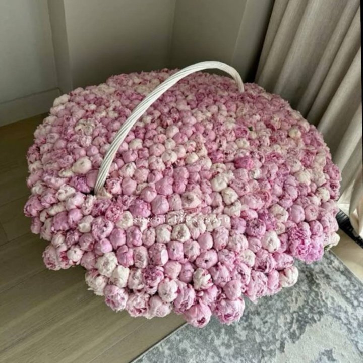 Корзина 555 пионов в Нижневартовске