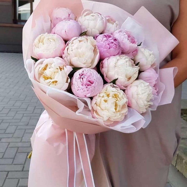 Букет пионов "Маршмелоу" в Нижневартовске