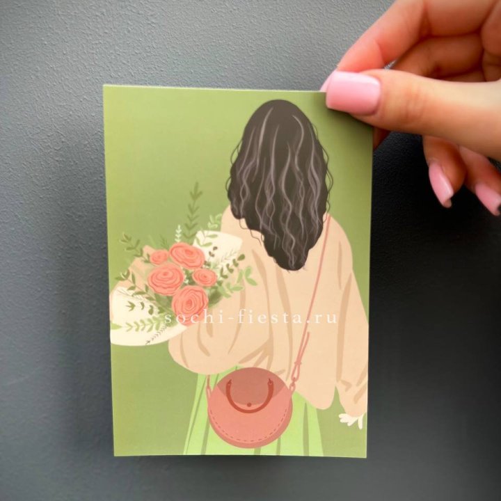 Открытка к букету "Потрясающая девушка" в Нижневартовске