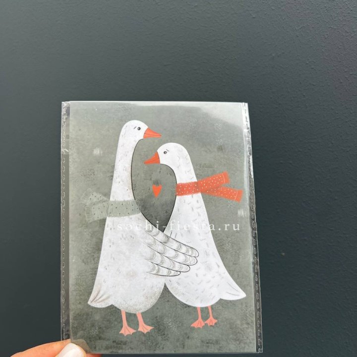 Открытка к букету "Гуси” в Нижневартовске