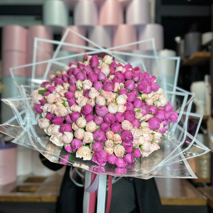 101 кустовая пионовидная роза в Нижневартовске