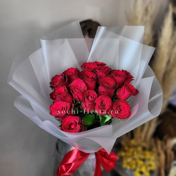 17 красных роз "Нет времени ждать" в Нижневартовске