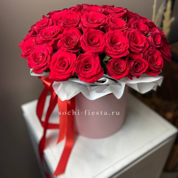 Красные розы 51шт  в коробке в Нижневартовске