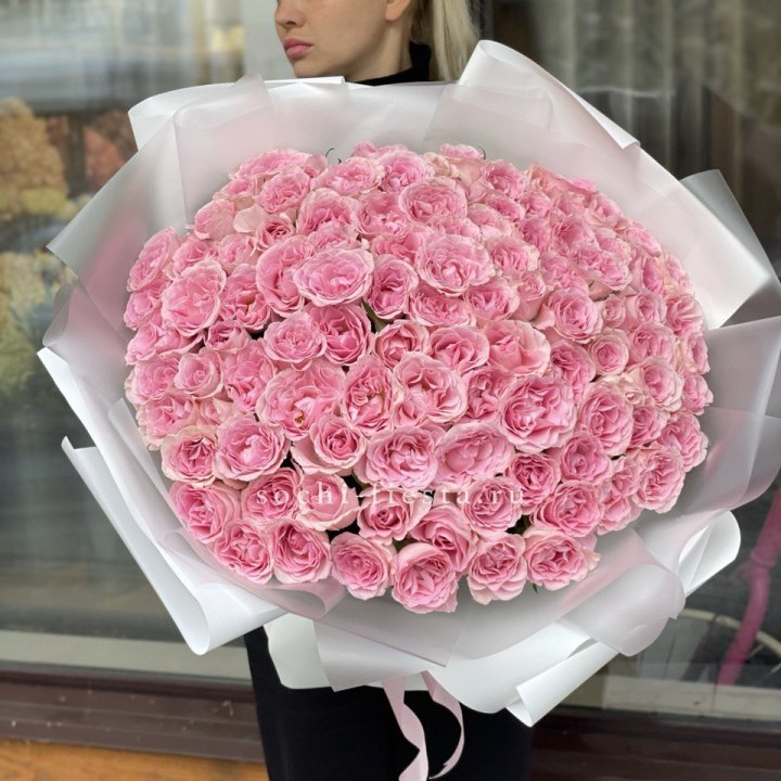 101 нежно-розовая роза в Нижневартовске