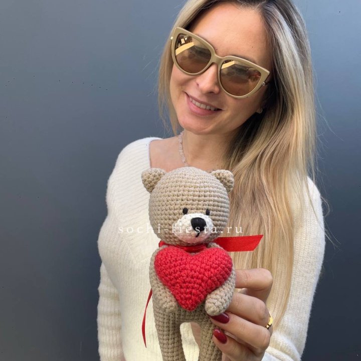 Мишка с сердцем ручной работы в Нижневартовске