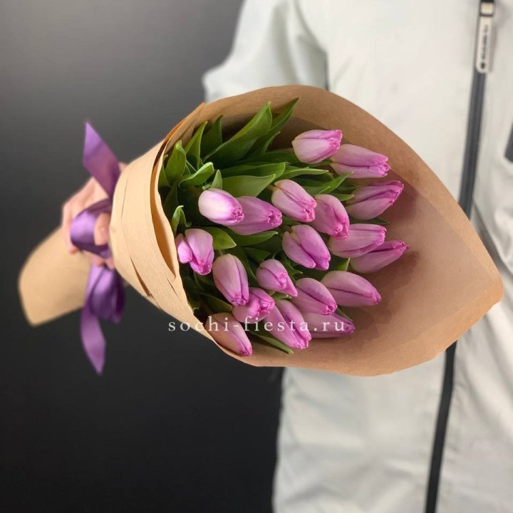 19 розовых  тюльпанов в Нижневартовске