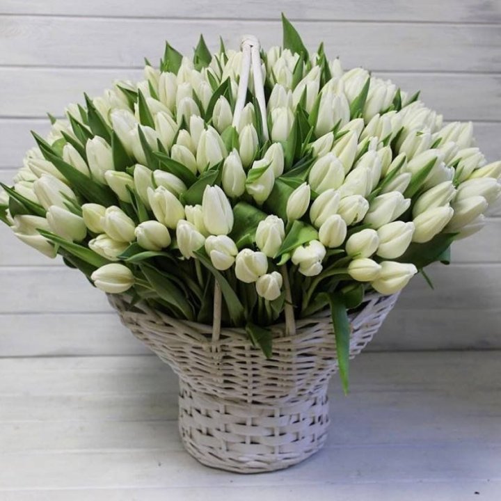 Корзина из 151 тюльпана в Нижневартовске