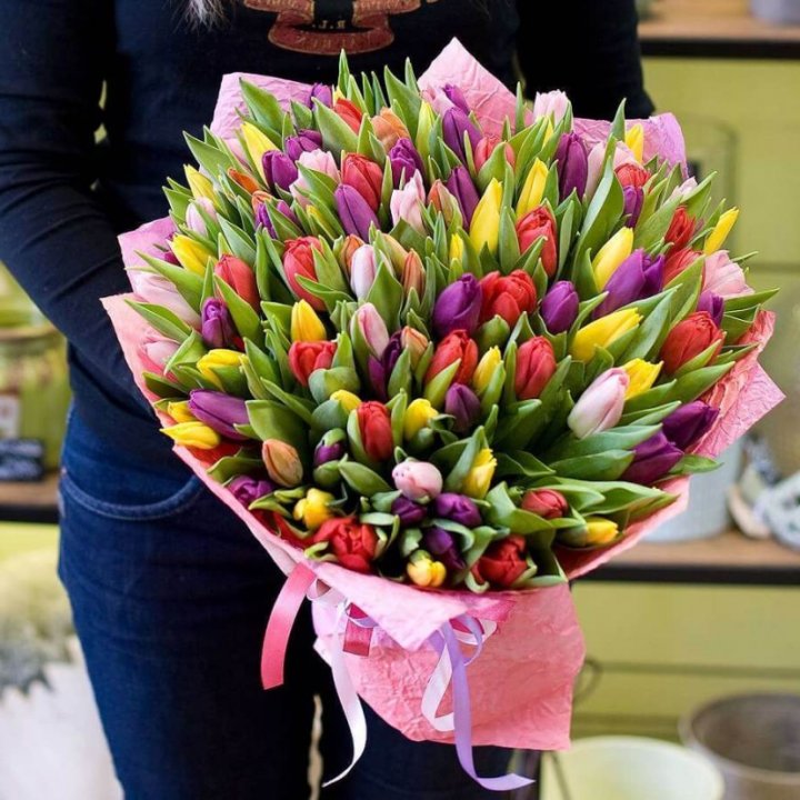 101 тюльпан "Джуси" в Нижневартовске